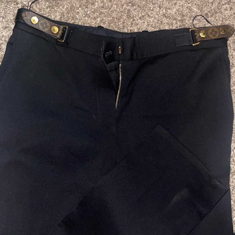 Louis Vuitton Pants with Belt size LARGE MADE IN FRANCE black pant monogram belt